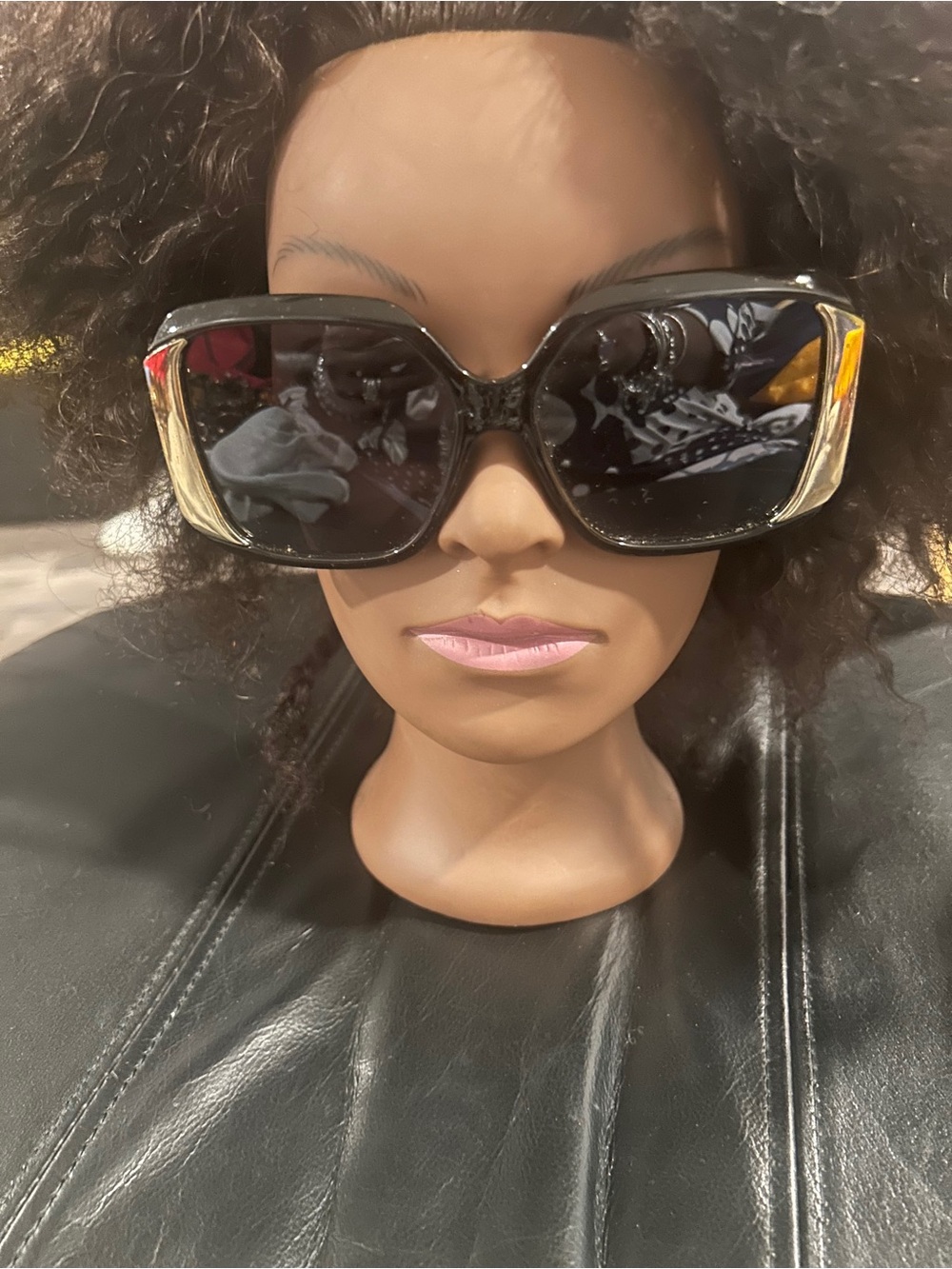Black Sunglasses with Gold Accent - Women Accessories